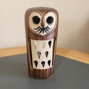 Vintage 1960's Pottery Owl Lantern Hanging Candle Holder